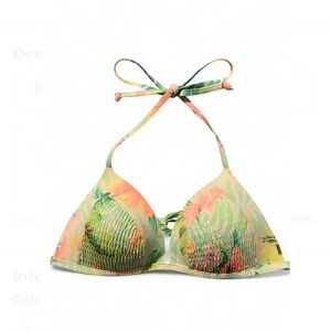 NWOT Victoria’s Secret PINK Tropical Molded Cup Bikini Top Size Small-DD